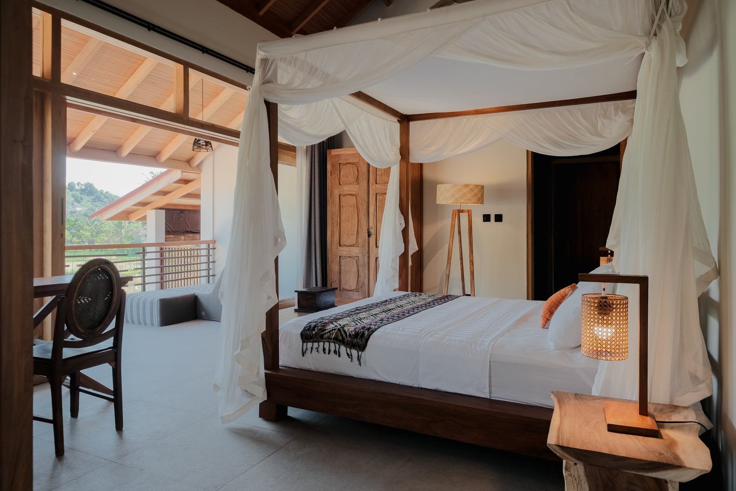 an upstairs room over the hills