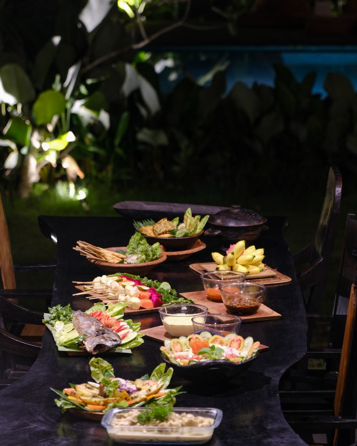 the table laid for dinner