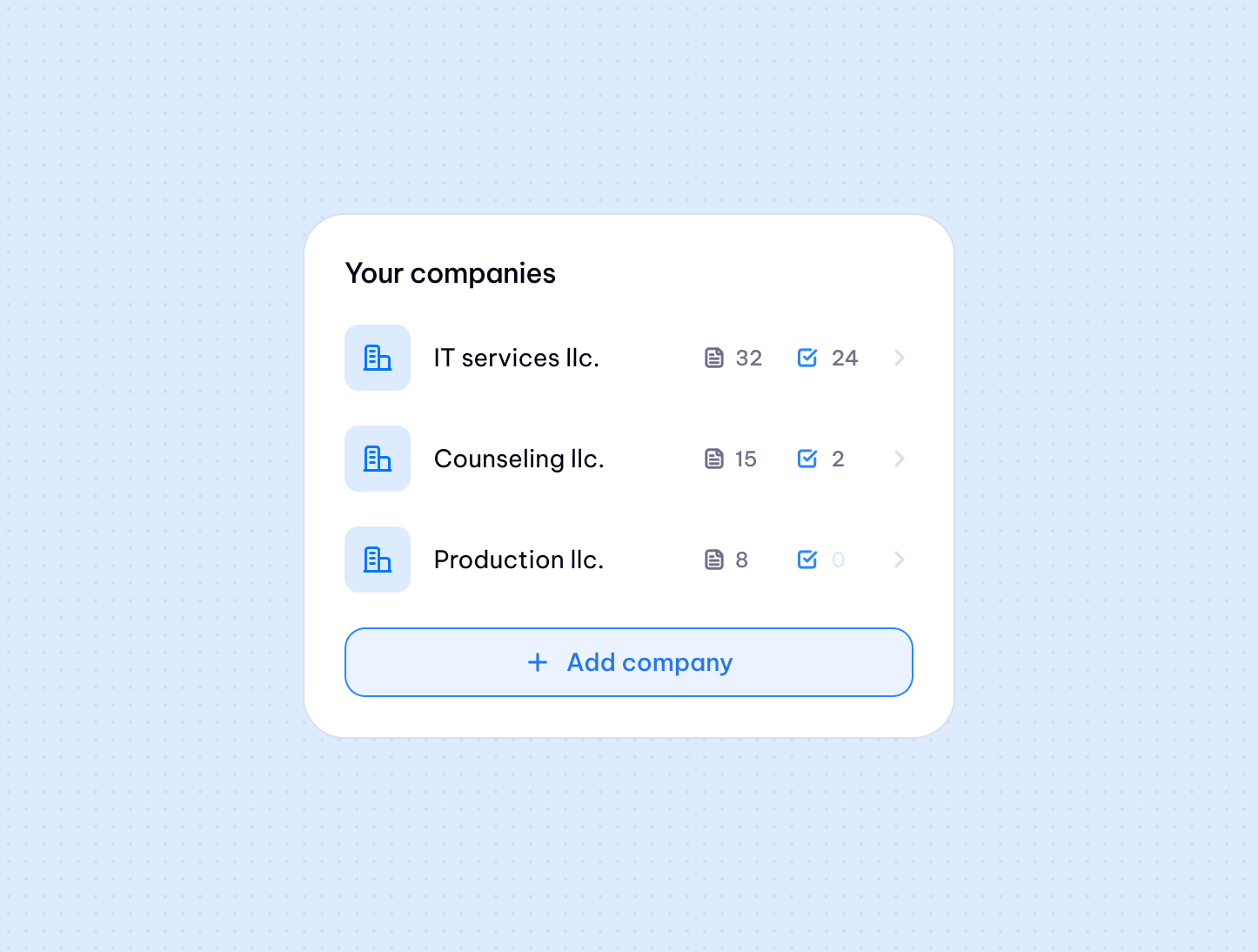 Manage multiple companies in one Doklado account