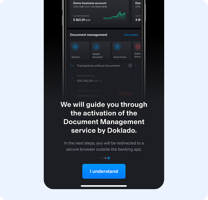 Activating Doklado PLUS for Tatra banka clients