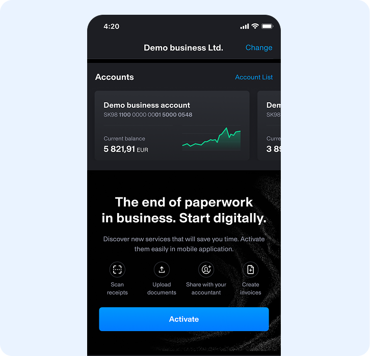 Activating Doklado PLUS for Tatra banka clients