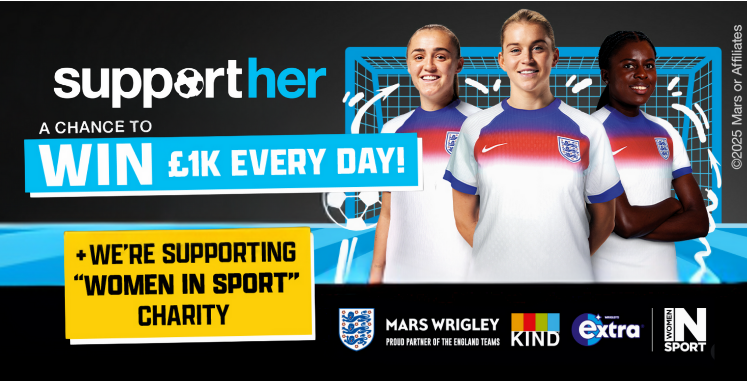 Mars, KIND, England Teams' Women In Sport 'SupportHer' Promotion 2025