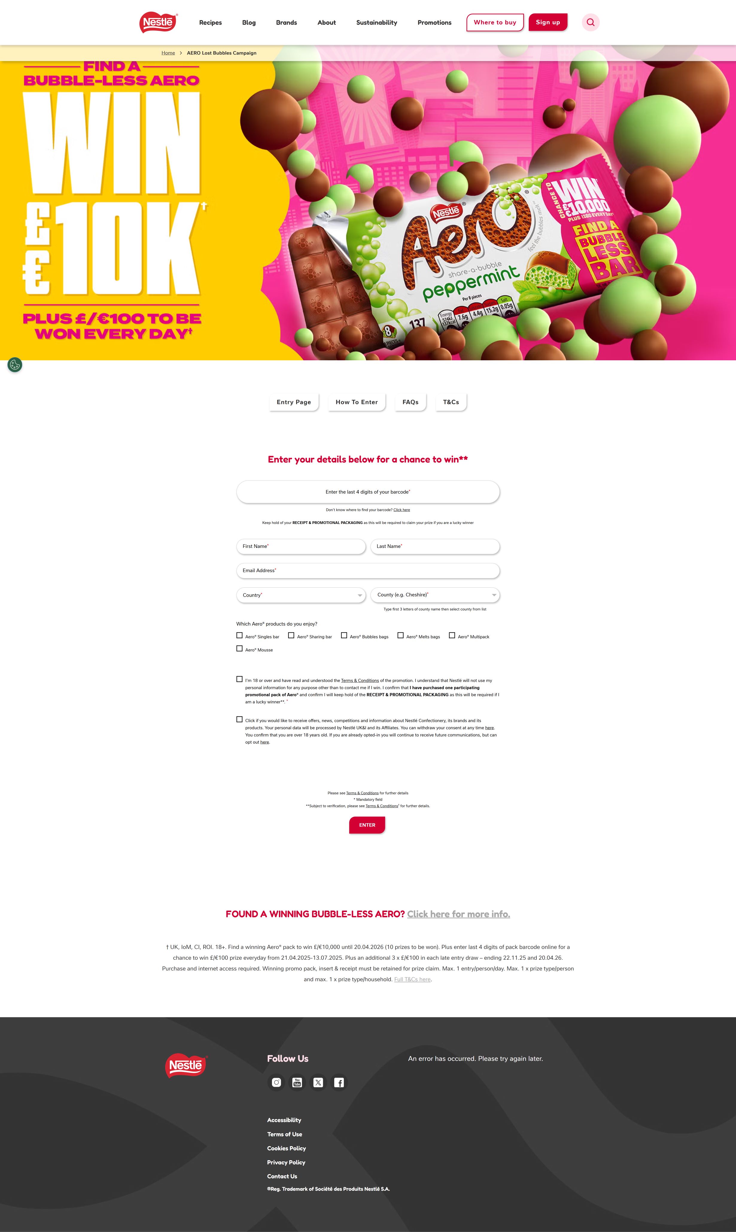 AERO 'Lost Bubbles' Promotion