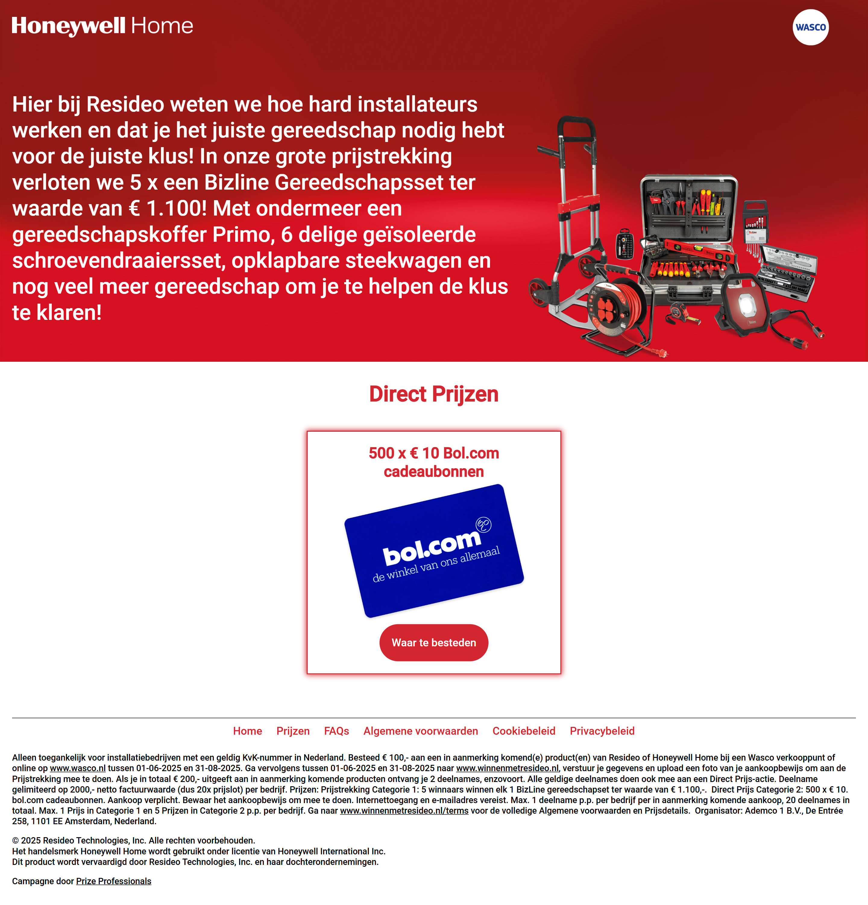 Honeywell Home Resideo "Producten bij Wasco"