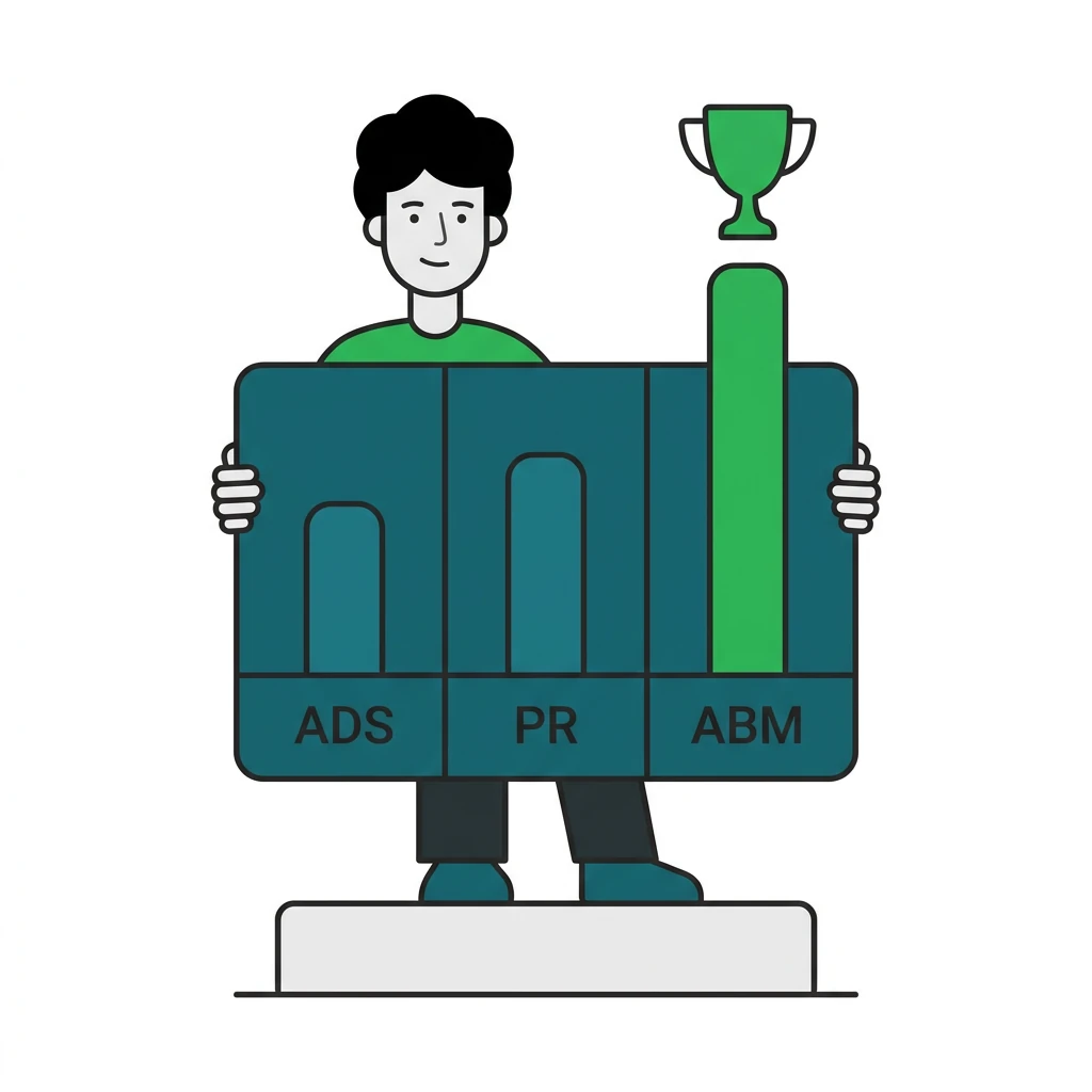 LinkedIn Ads vs RP vs ABM : budget, ROI et 50 SQL B2B en 90 jours, le comparatif chiffré