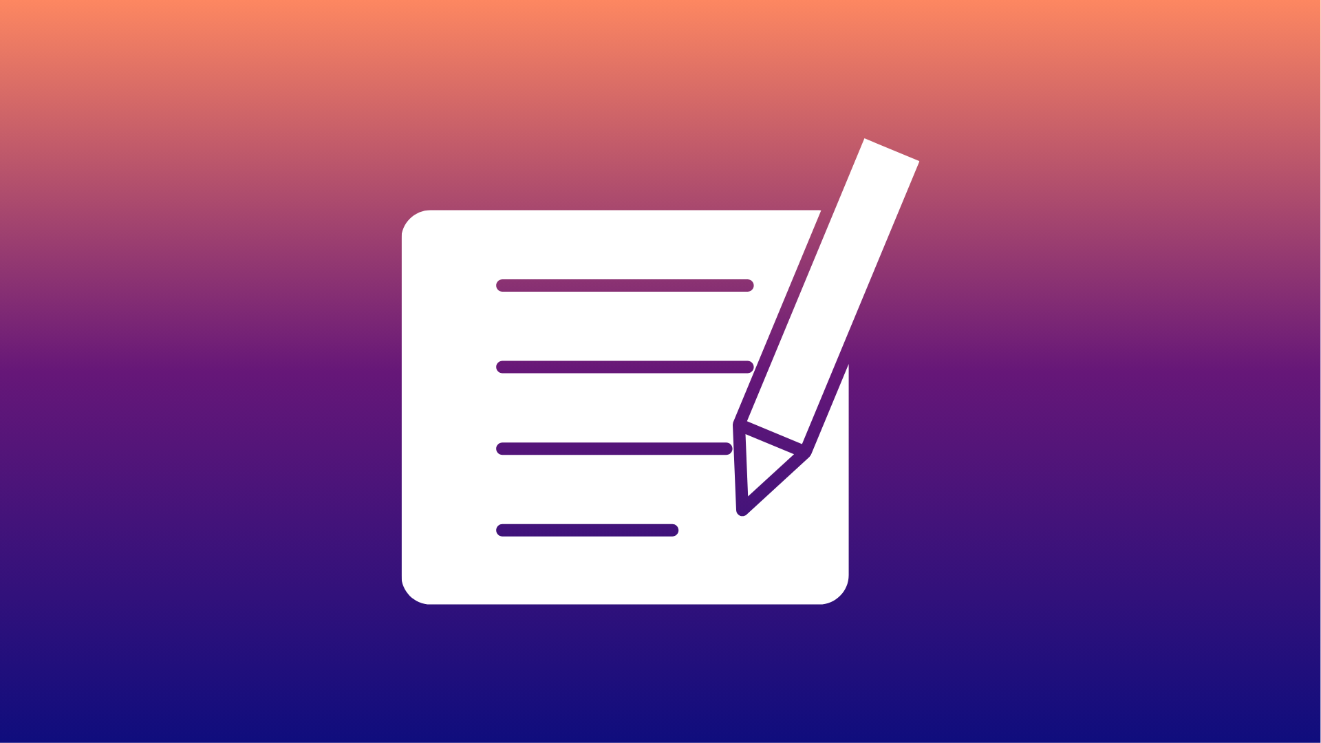 fond dégradé avec icone de document écrit et crayon