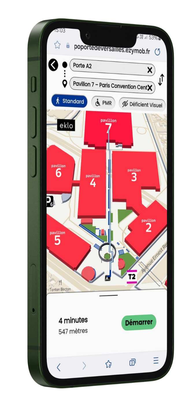 mock up smartphone du plan interactif