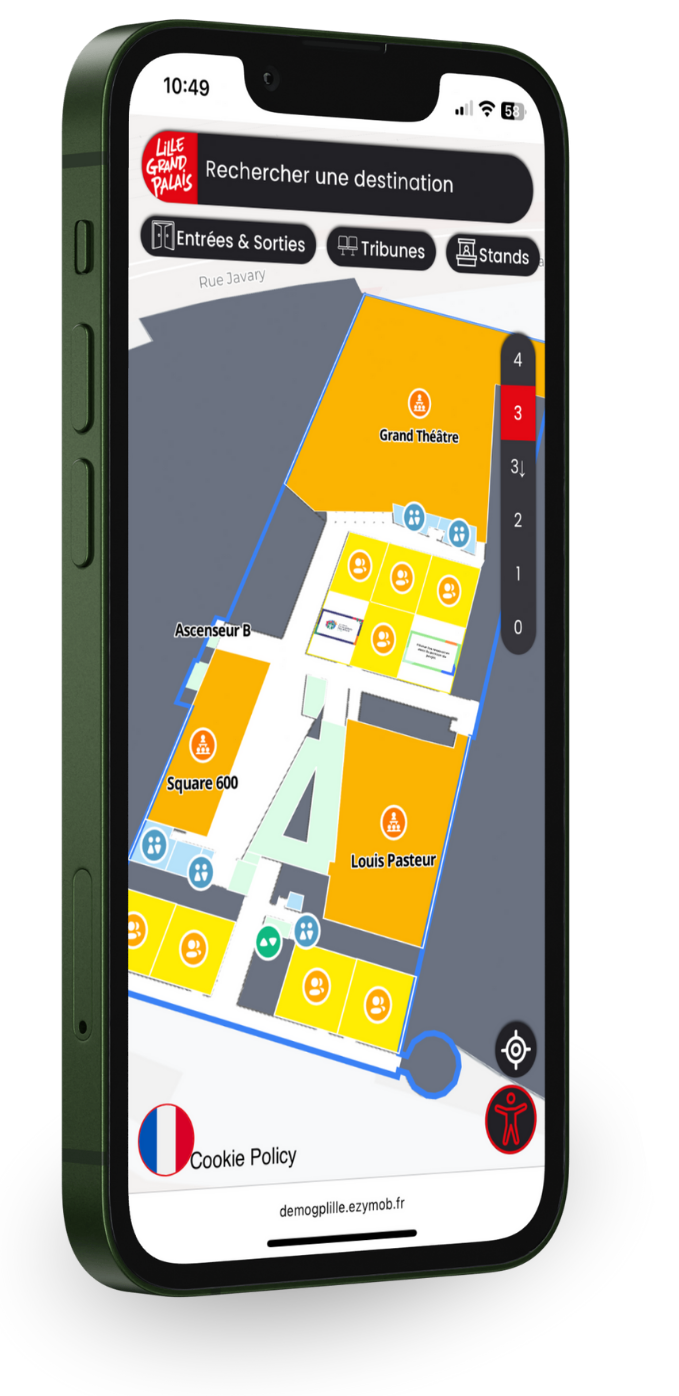 mock up smartphone plan interactif dans un bâtiment
