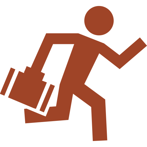 icone d'un homme avec une valise qui court