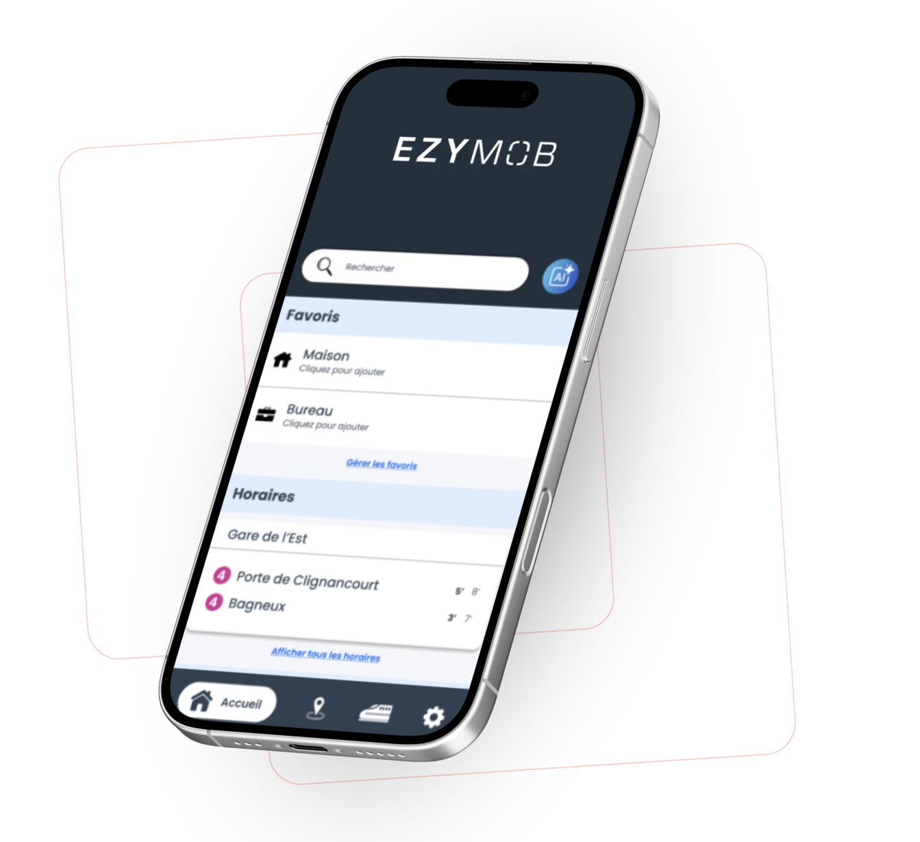 Screen de l'écran d'accueil de l'application