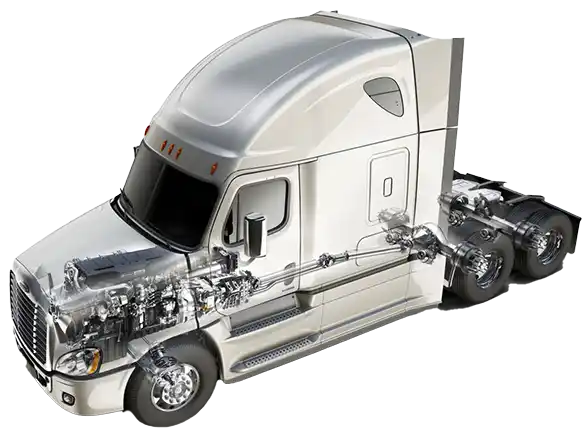 White semi truck and trailer with TruckCLub logo on trailer