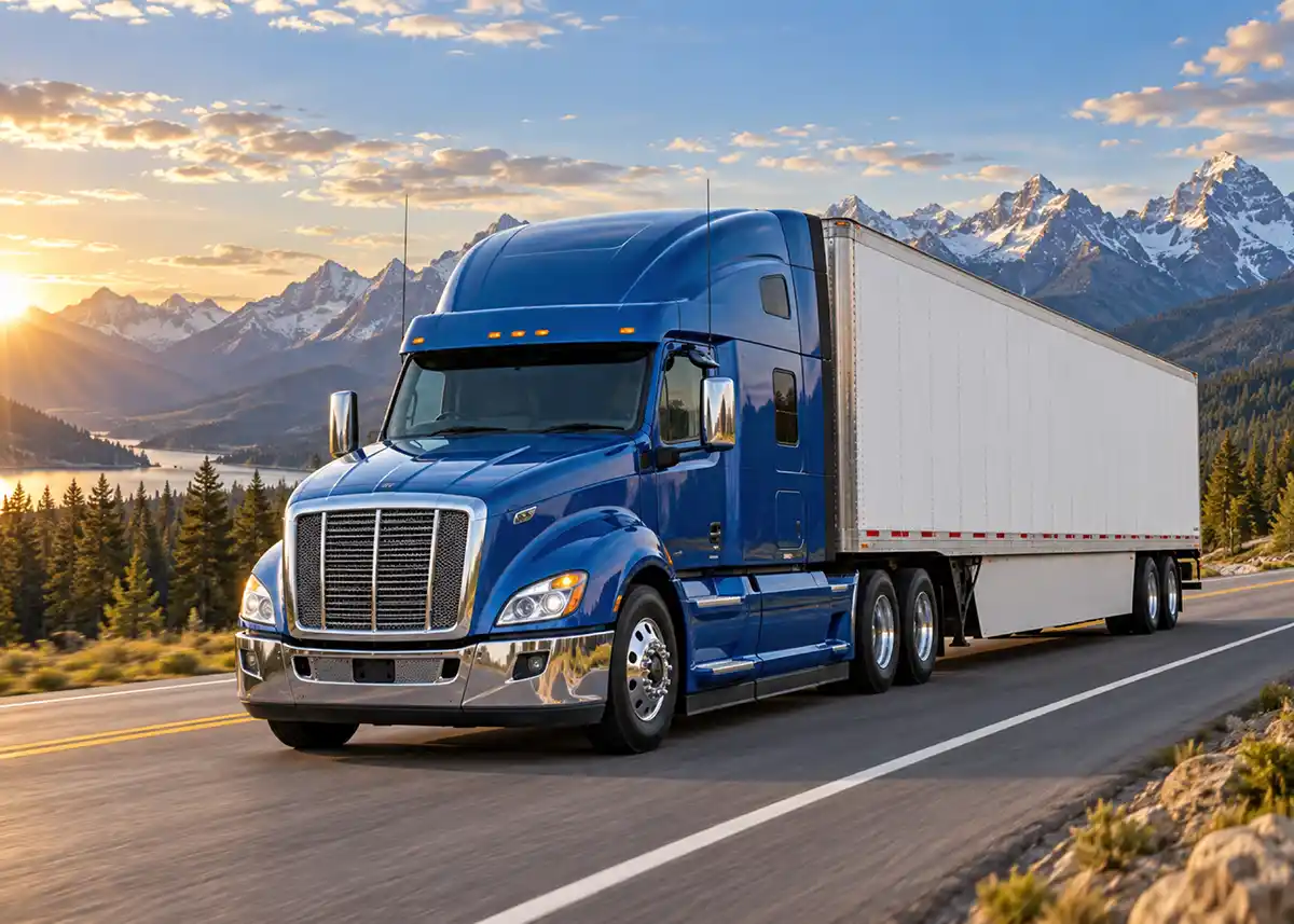 Semi truck on the open highway