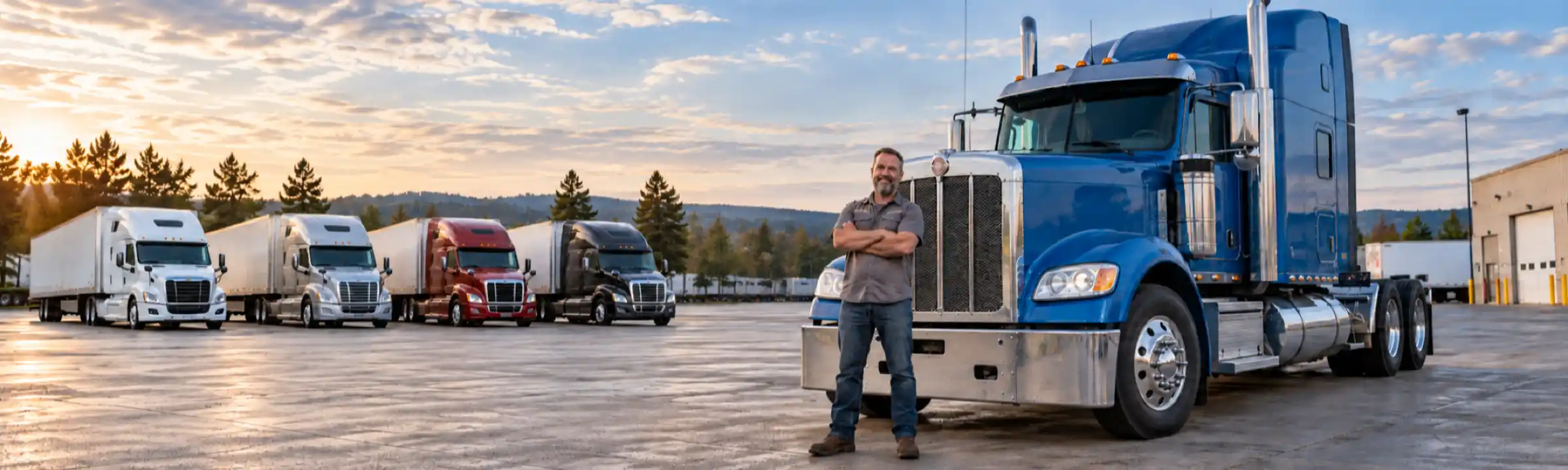 Semi truck on the highway covered by a TruckProtect extended warranty