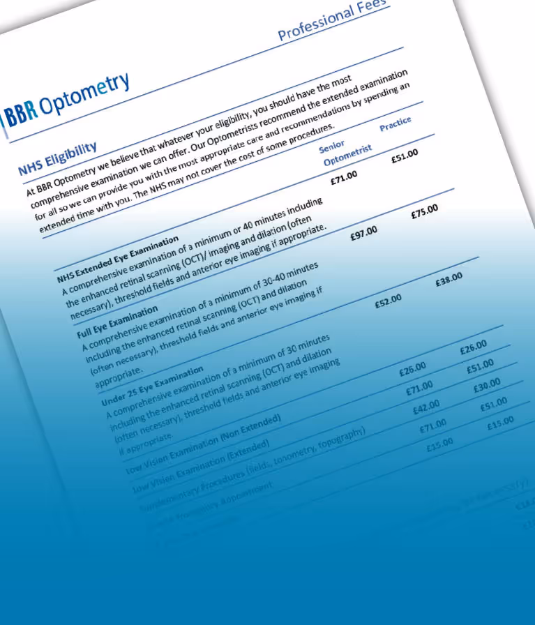 A close up of a document with a blue background