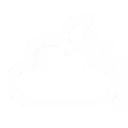 A black and white icon of a cloud