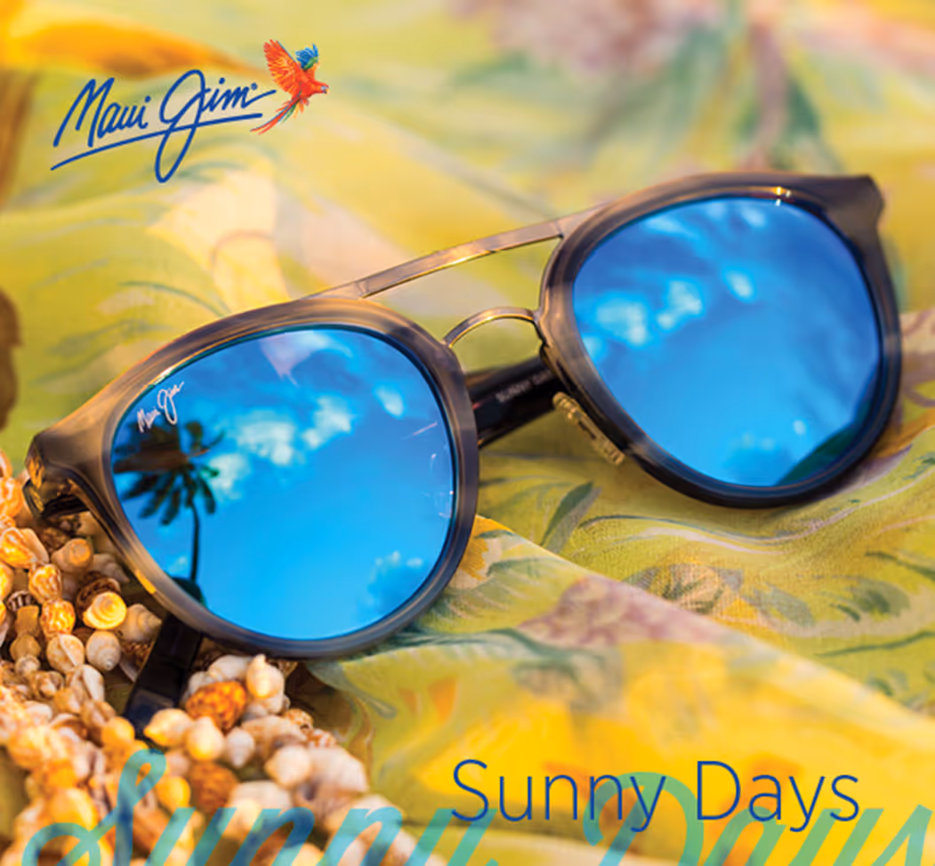 A pair of sunglasses sitting on top of a table