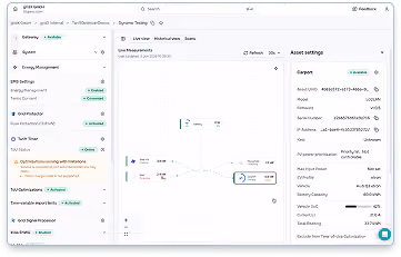 gridX Operator Dashboard for real-time HEMS and EVCI energy management and diagnostics