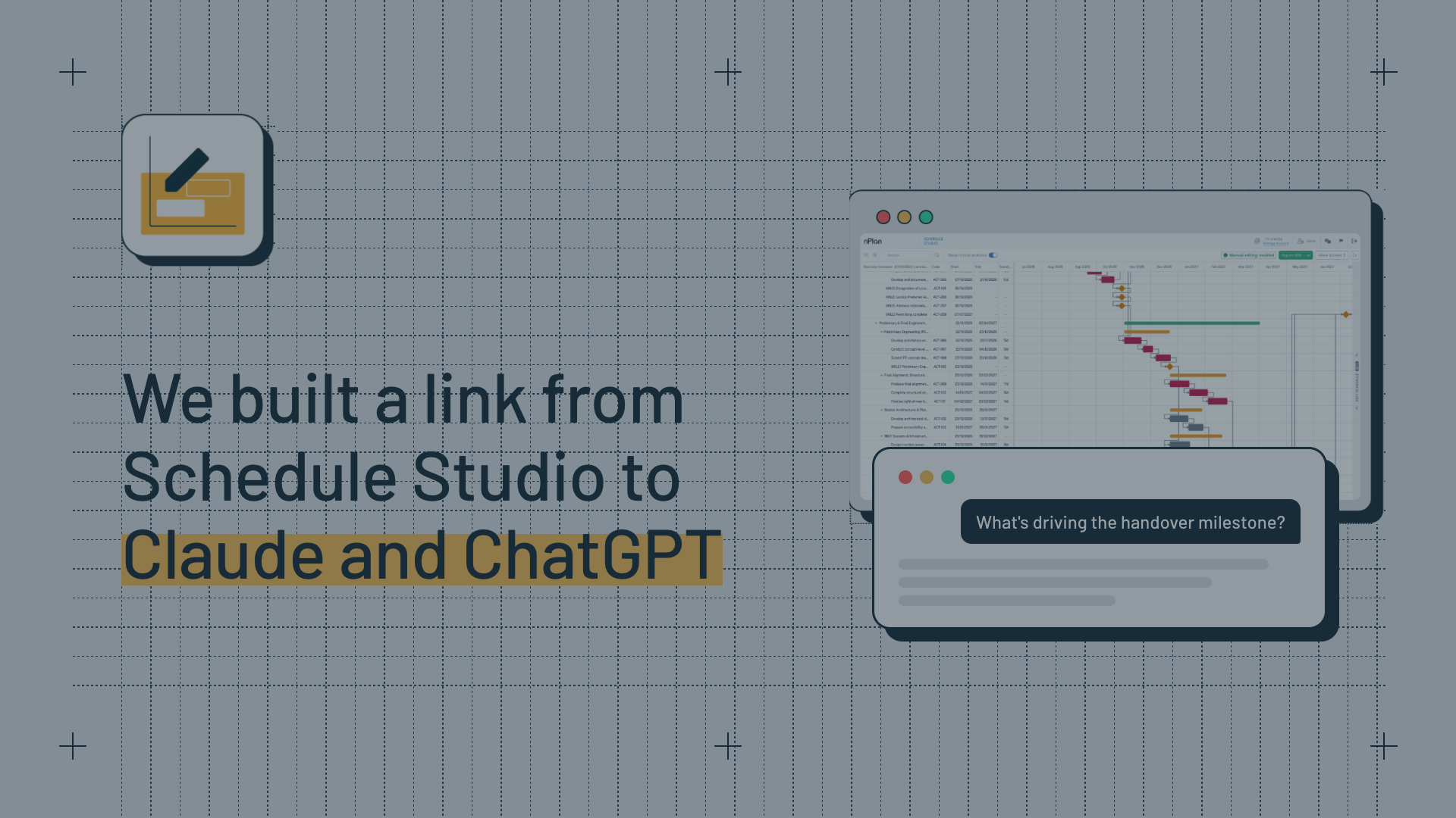 We built a link from Schedule Studio to Claude and ChatGPT, and it's really good