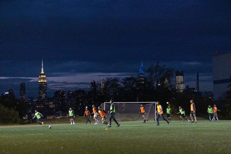 8 v 8 CO-ED Pickup Soccer In Bushwick Inlet, Williamsburg
