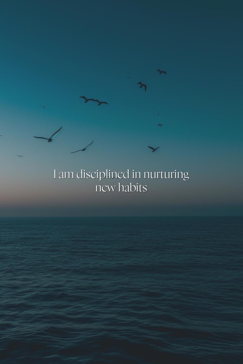 I am disciplined in nurturing new habits.