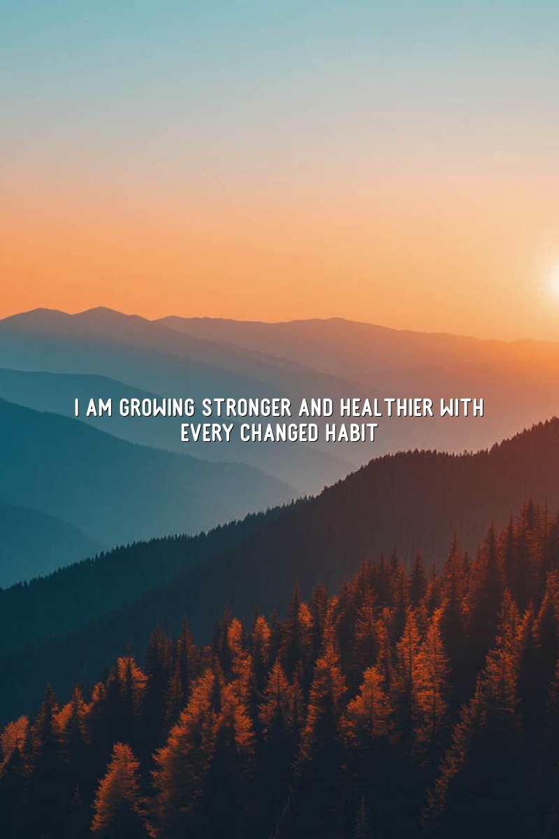 I am growing stronger and healthier with every changed habit.