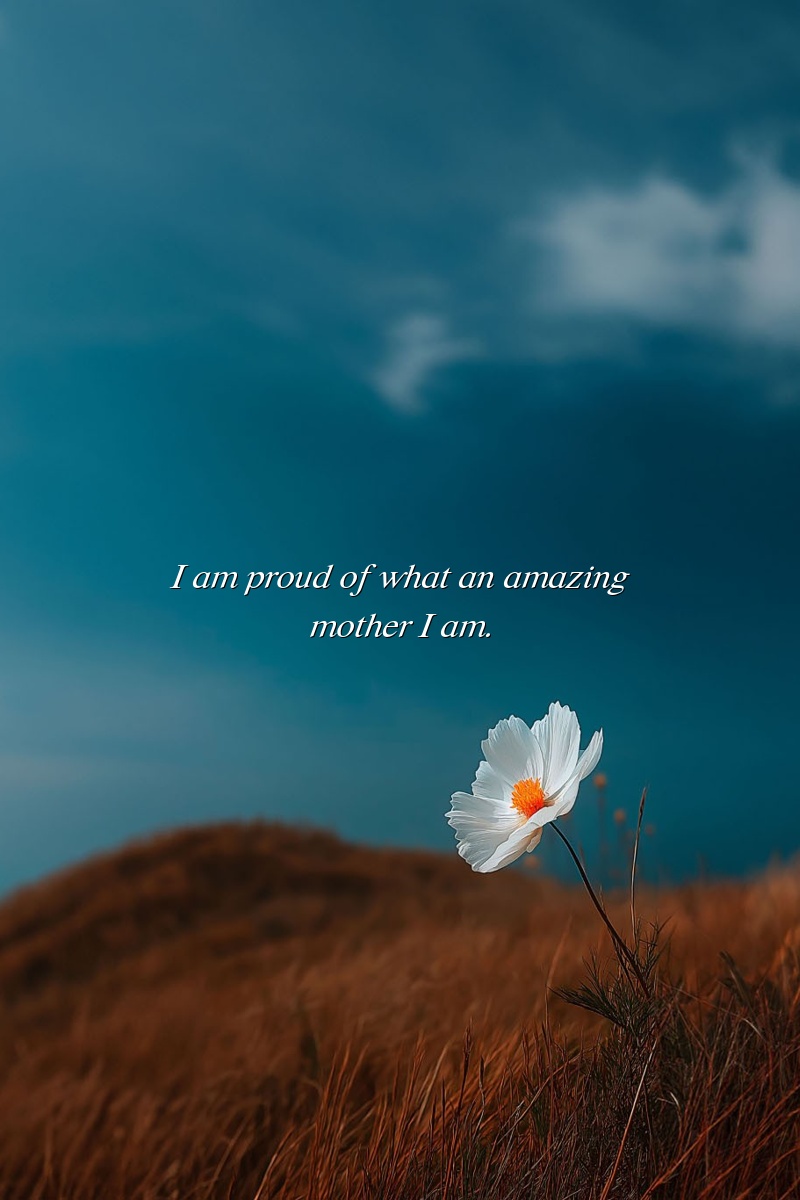 I am proud of what an amazing mother I am.