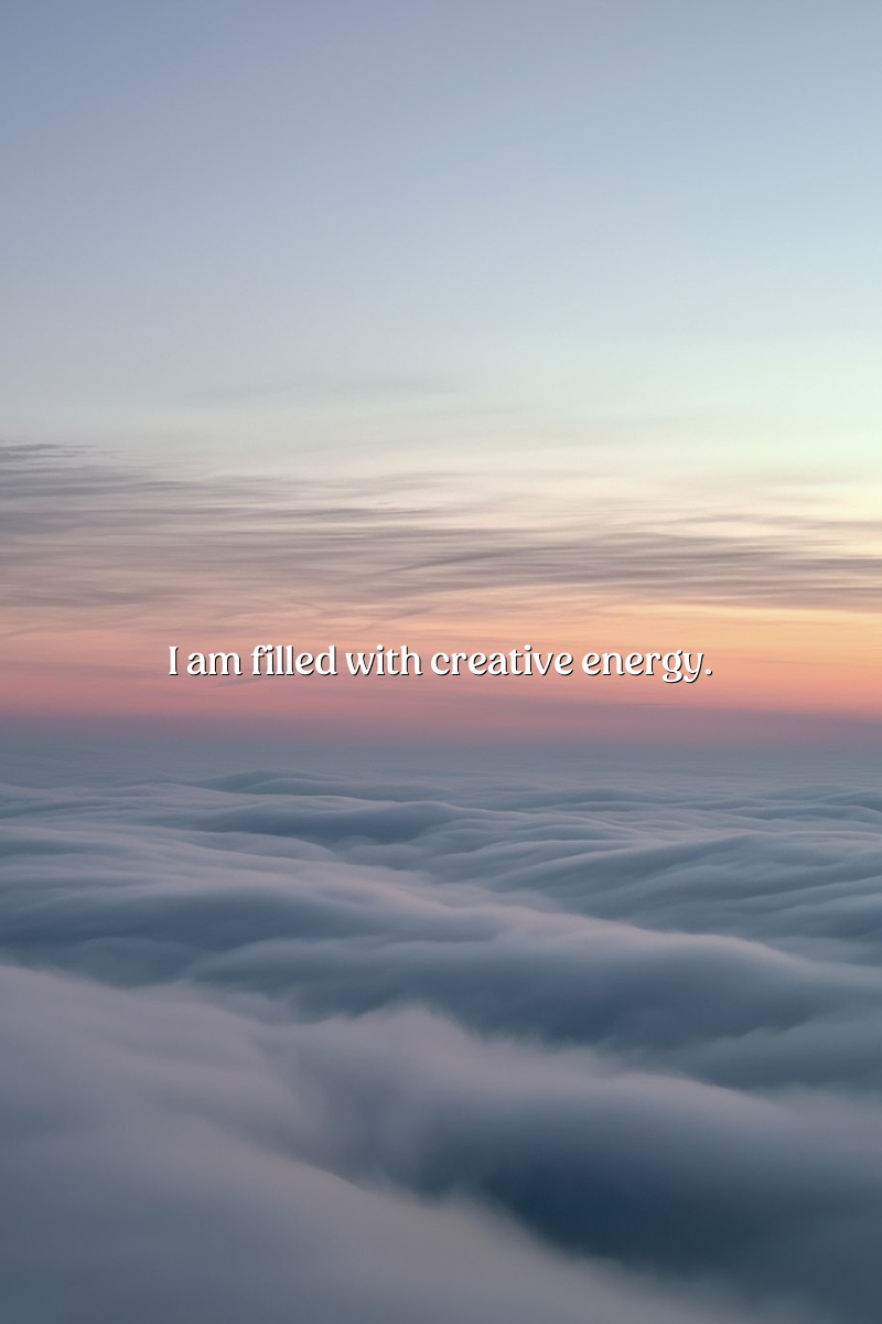 I am filled with creative energy.