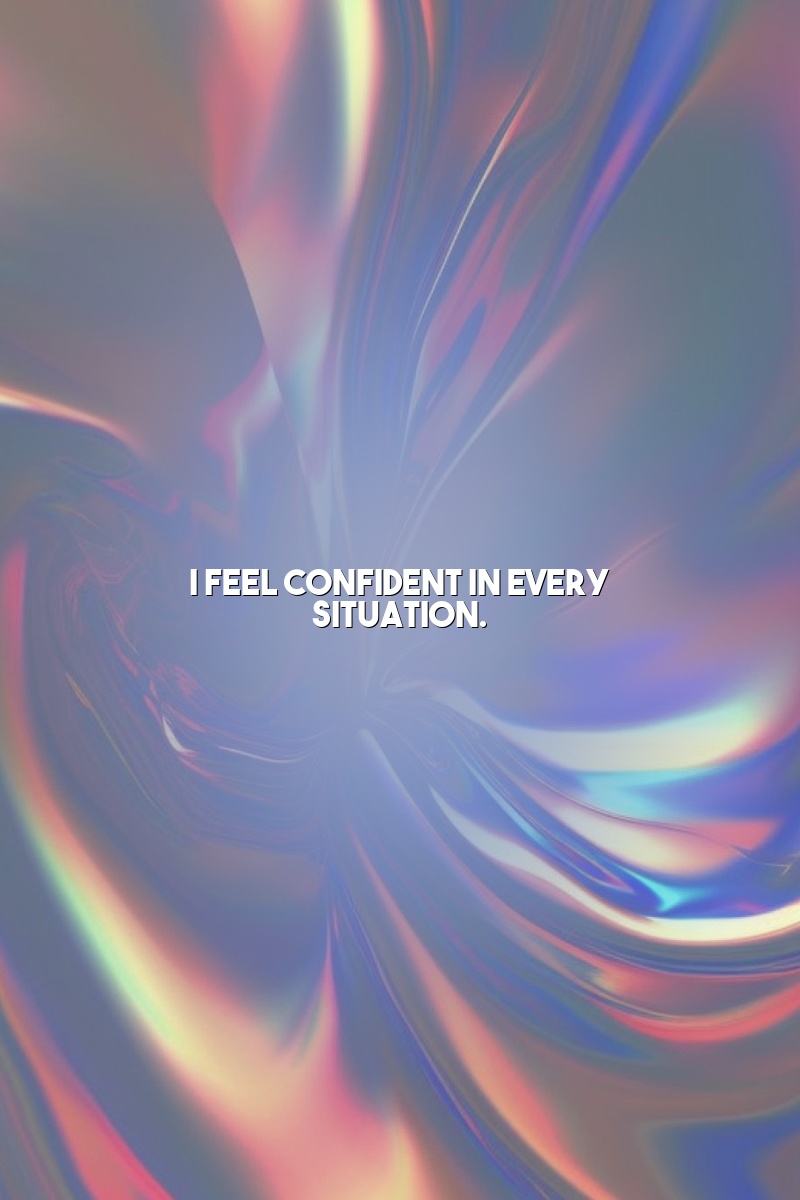 I feel confident in every situation.