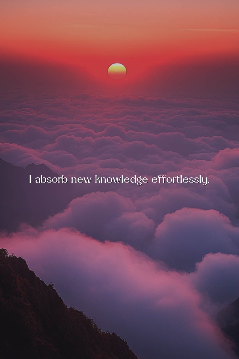 I absorb new knowledge effortlessly.
