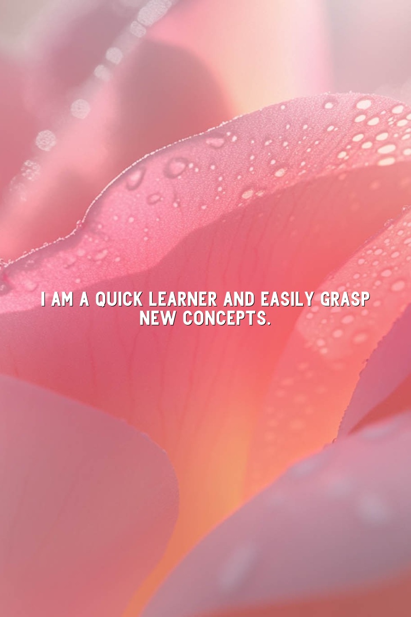 I am a quick learner and easily grasp new concepts.