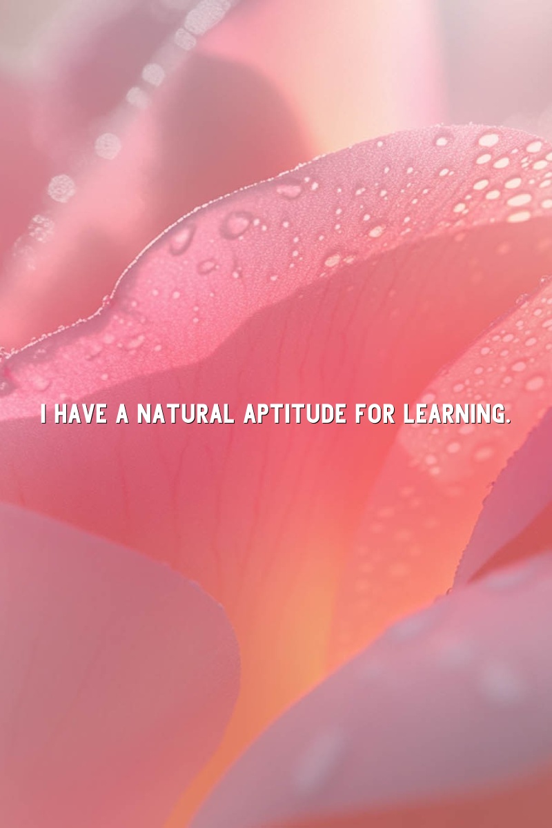I have a natural aptitude for learning.