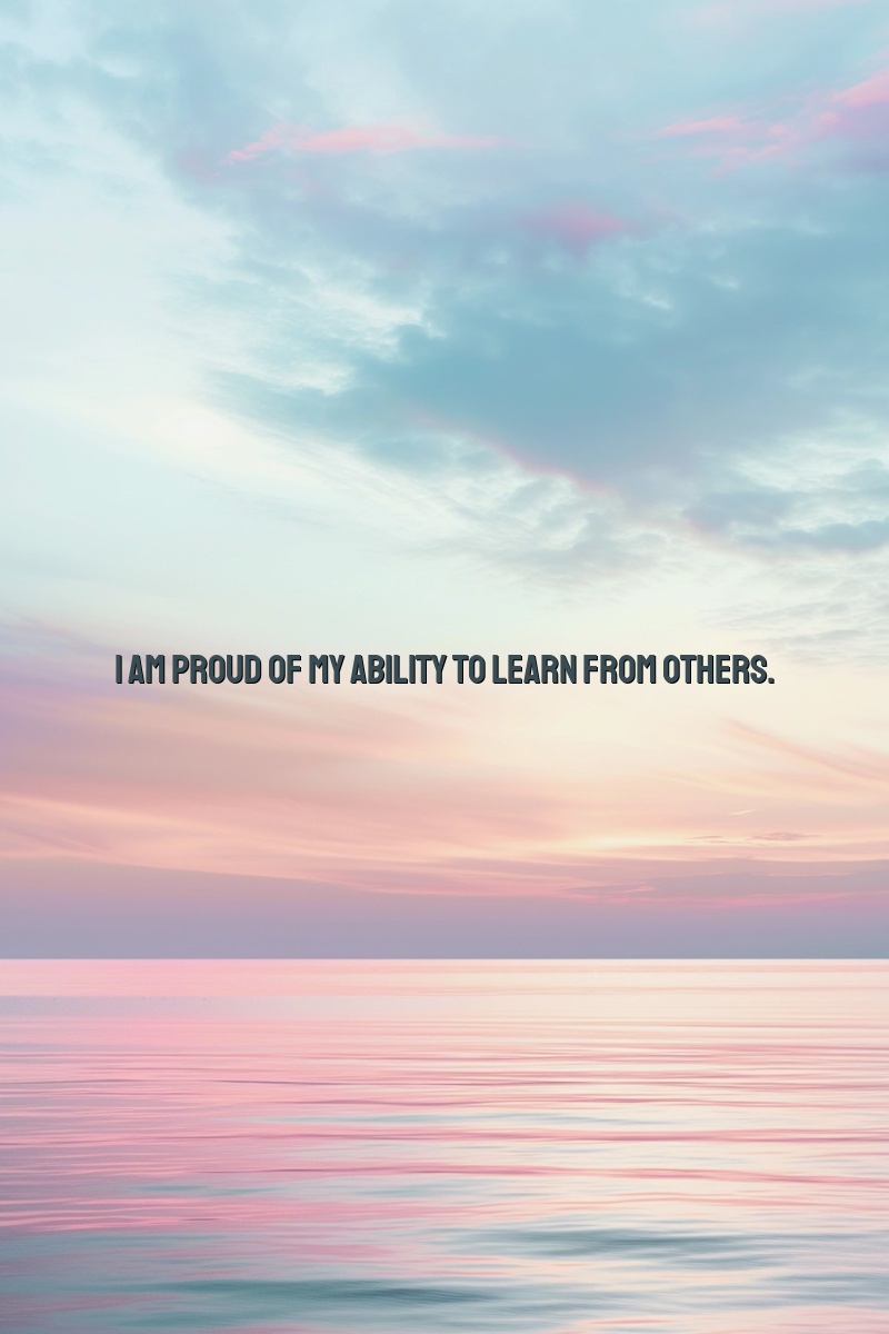 I am proud of my ability to learn from others.