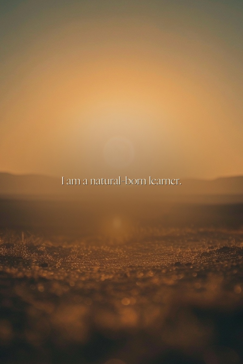I am a natural-born learner.