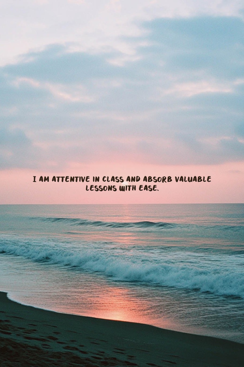 I am attentive in class and absorb valuable lessons with ease.