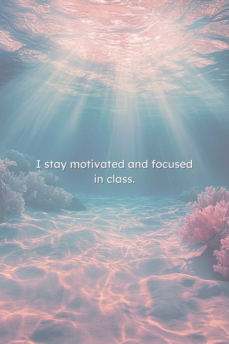 I stay motivated and focused in class.