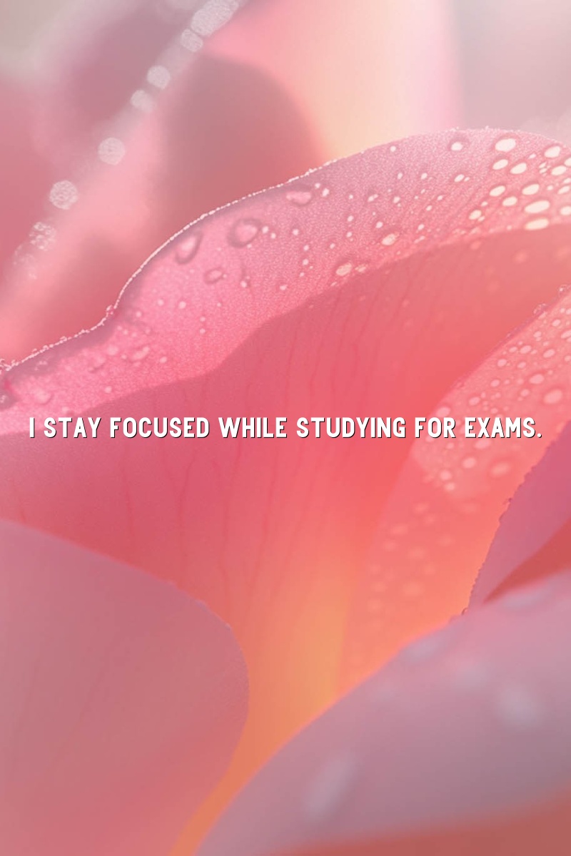 I stay focused while studying for exams.