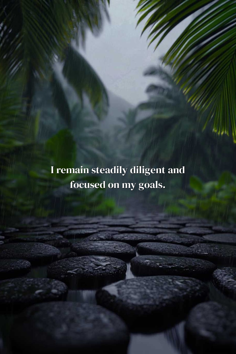 I remain steadily diligent and focused on my goals.