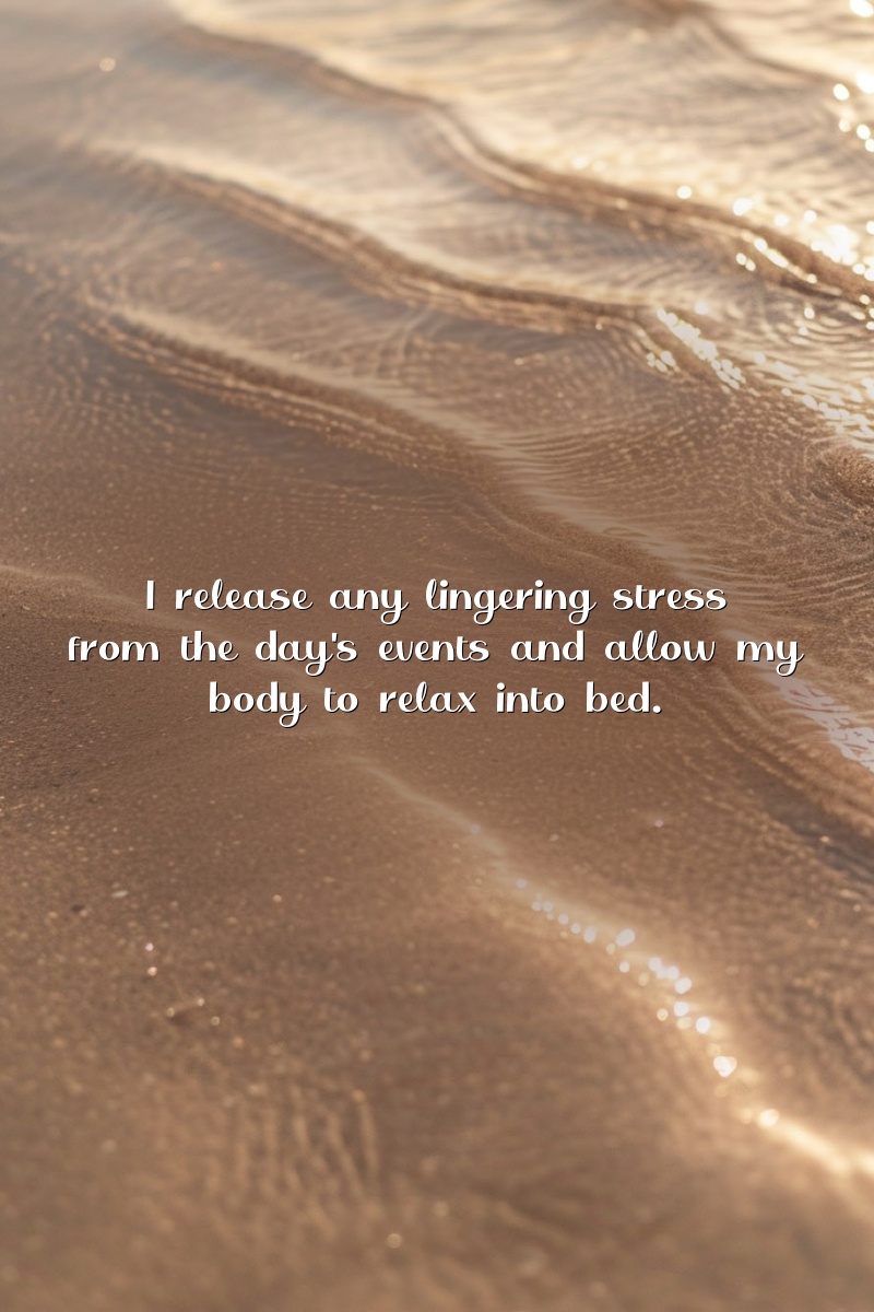 I release any lingering stress from the day's events and allow my body to relax into bed.
