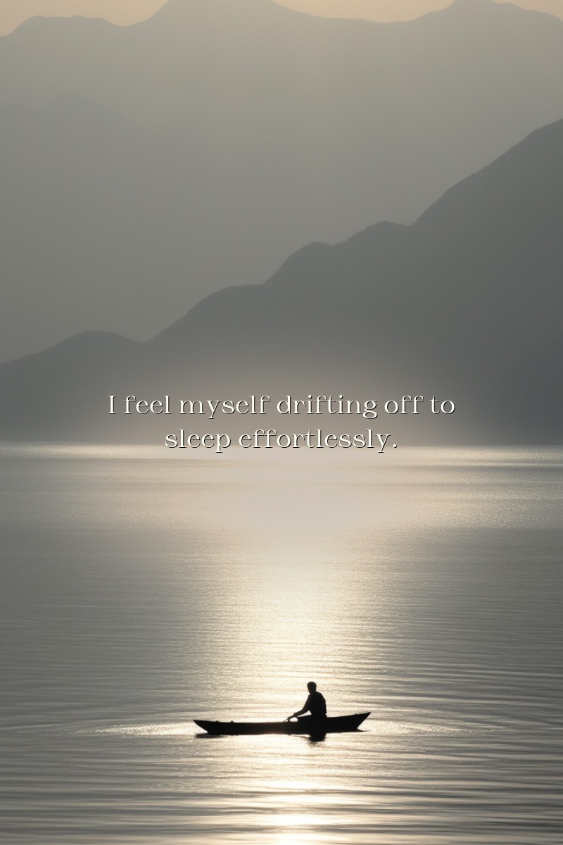 I feel myself drifting off to sleep effortlessly.