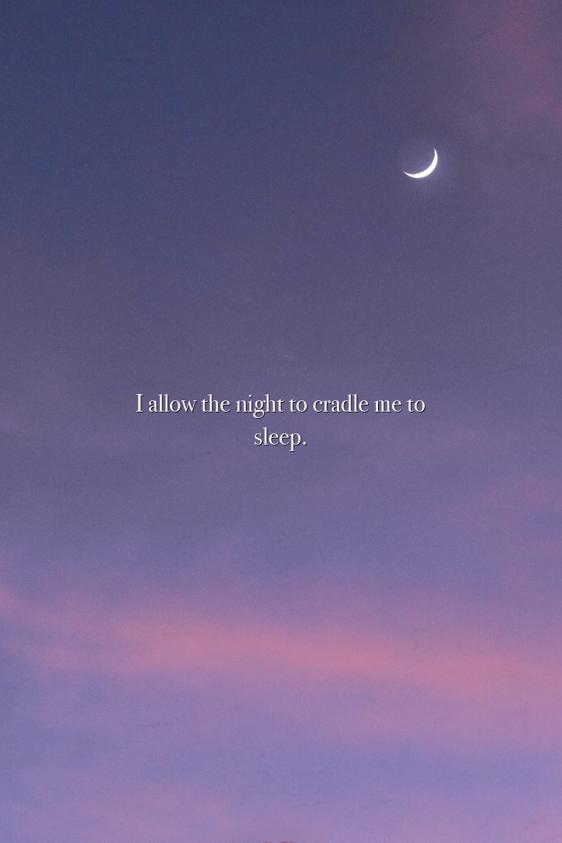 I allow the night to cradle me to sleep.