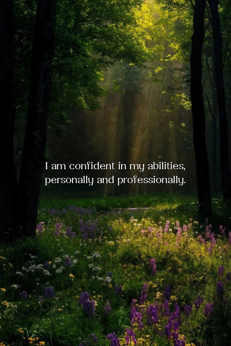 I am confident in my abilities, personally and professionally.