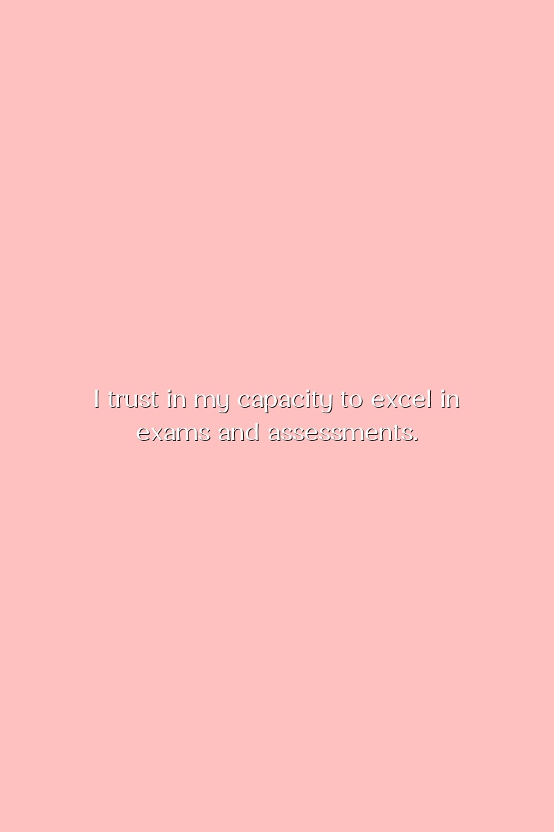 I trust in my capacity to excel in exams and assessments.