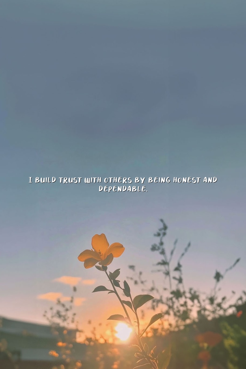 I build trust with others by being honest and dependable.