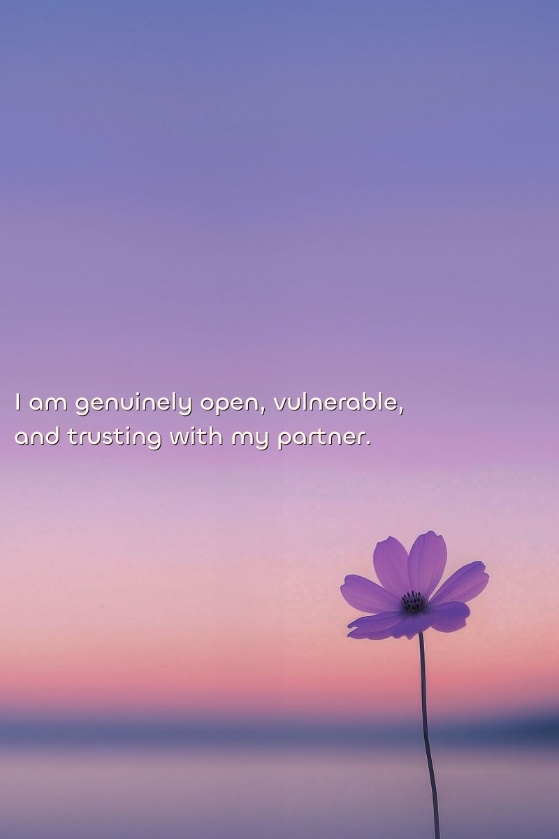 I am genuinely open, vulnerable, and trusting with my partner.