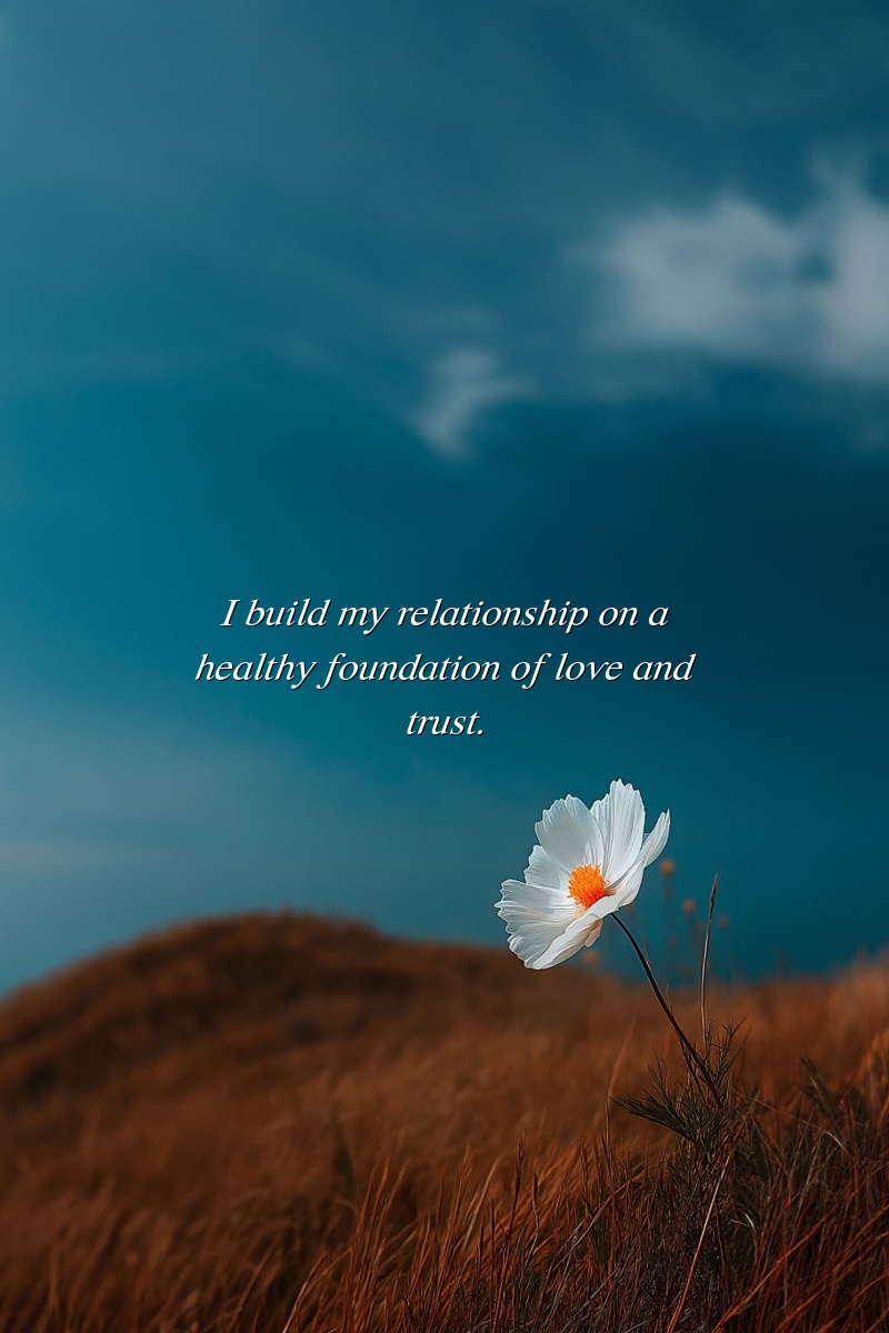 I build my relationship on a healthy foundation of love and trust.