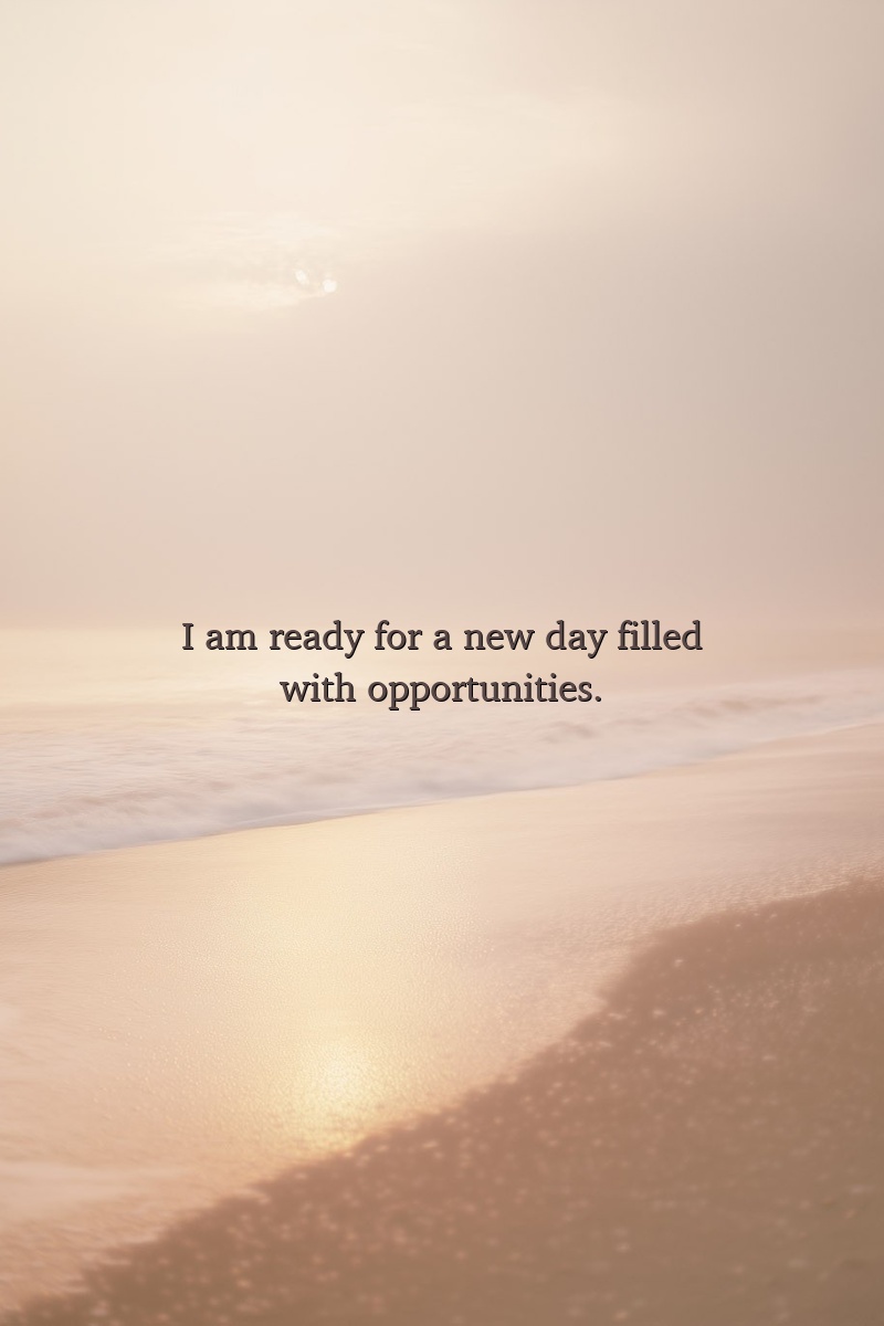 I am ready for a new day filled with opportunities.