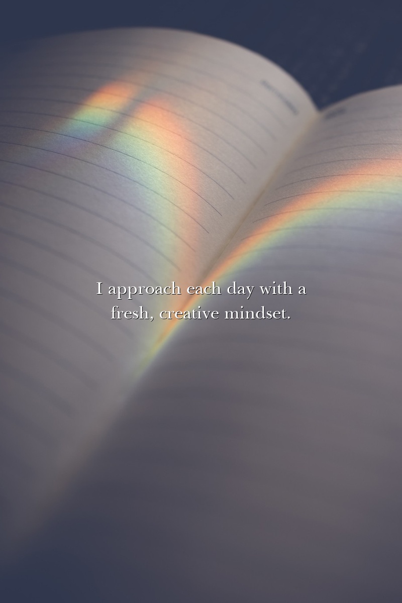 I approach each day with a fresh, creative mindset.