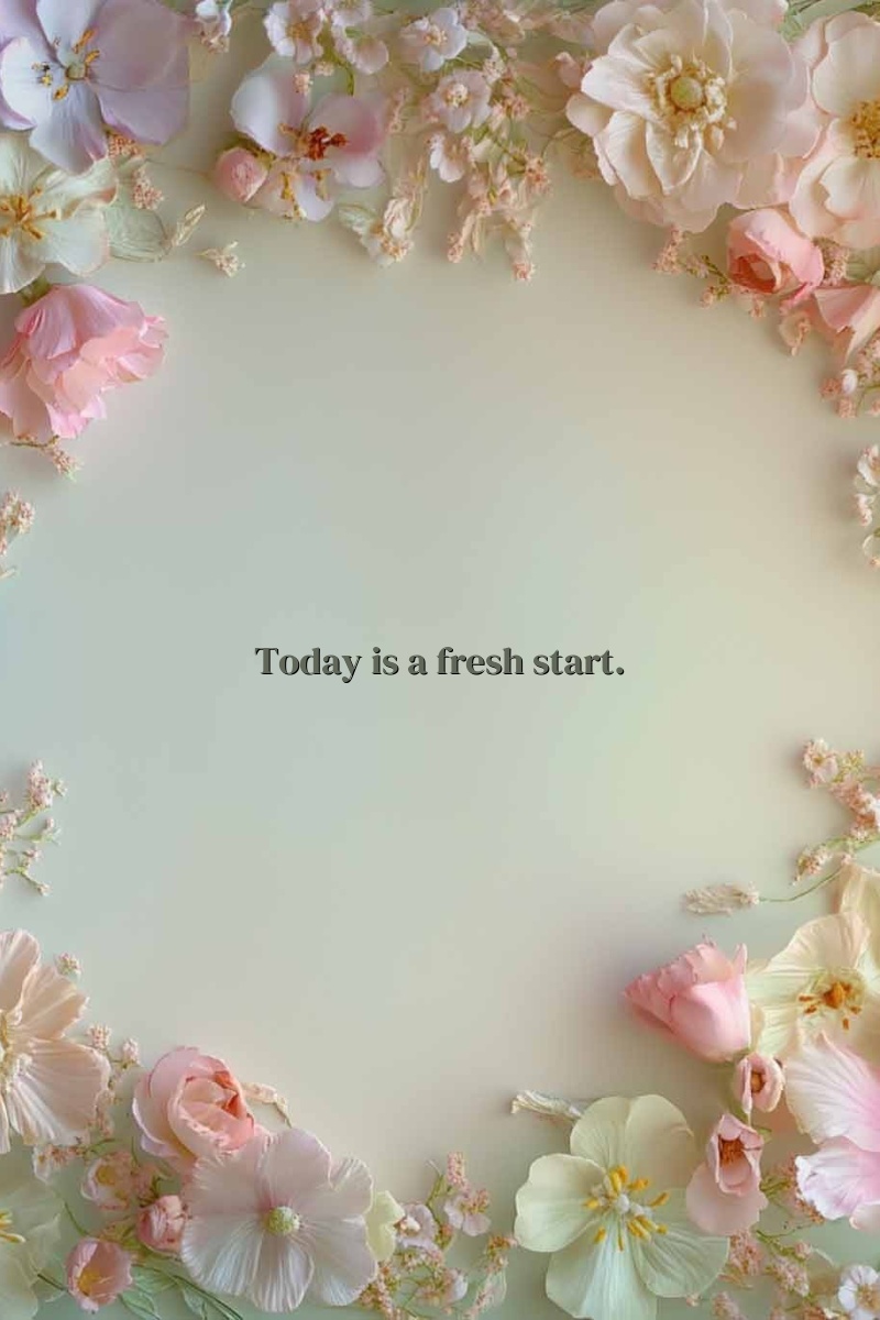 Today is a fresh start.