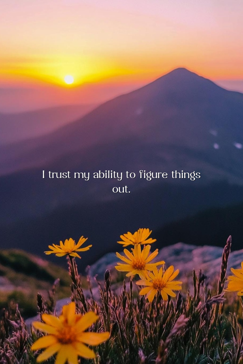 I trust my ability to figure things out.