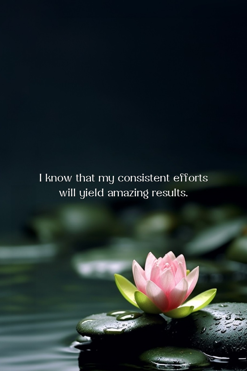 I know that my consistent efforts will yield amazing results.